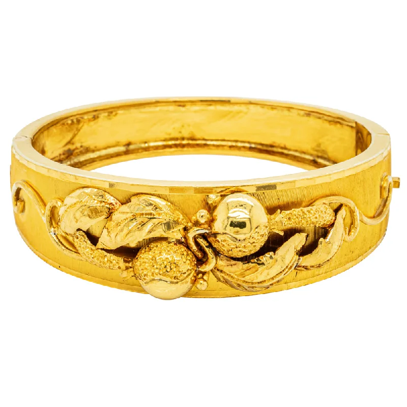 Shop Trending Jewelry With Exclusive Savings Deja Vu 23ct Yellow Gold Fruit Ornament Bangle Shop Trending Jewelry With Exclusive Savings Deja Vu 23ct Yellow Gold Fruit Ornament Bangle
